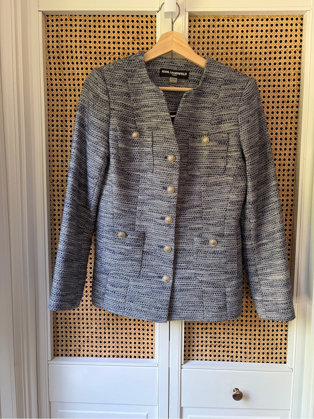 Karl Lagerfeld Blue Tweed Jacket